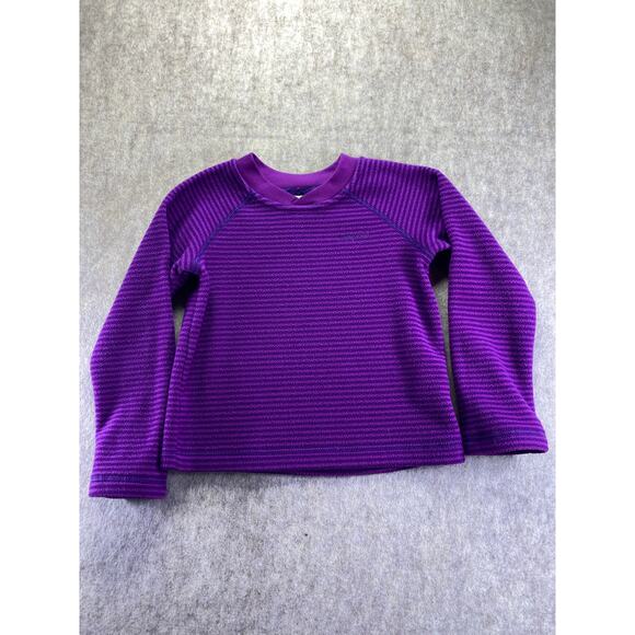 Patagonia Purple Striped Fleece Base Layer Long Sleeve Shirt Size 18 Months - Picture 1 of 4